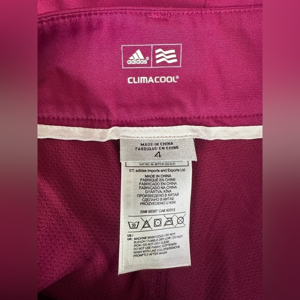 Adidas Tennis Women's Mini skirt in Burgundy Size 4 #1904 - Picture 7 of 8